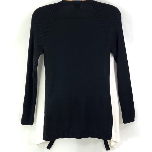 DONATED 8-9-25 ANNE KLEIN Open Front Cardigan Ivroy Black Sweater - Picture 4 of 8